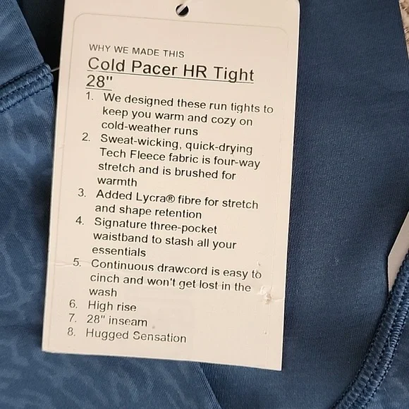 LULEMON Cold PACER Tight 28"  Size 8 NWT - Picture 2 of 5